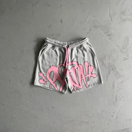 Synaworld ‘Syna Logo’ Shorts- Gray and Pink